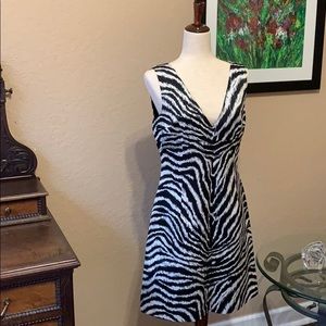 Michael Kors Black and White Zebra Print Dress.